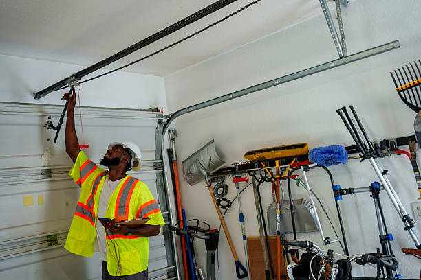Professional Garage Door Panel Replacement technician working in Runge, TX